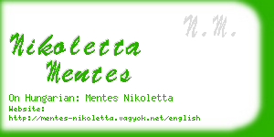 nikoletta mentes business card